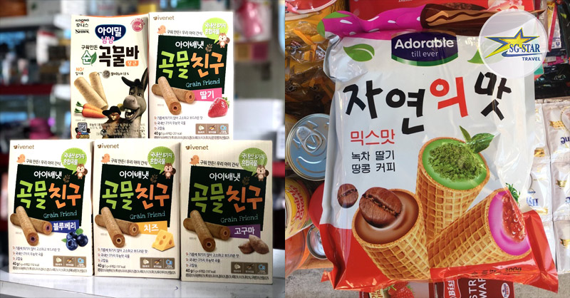 Bánh quế Hàn Quốc được bày bán khá nhiều tại các cửa hàng chuyên bán Đồ Hàn